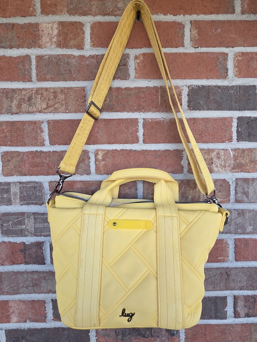 Lug Dory Matte Luxe Yellow Quilted Crossbody Tote